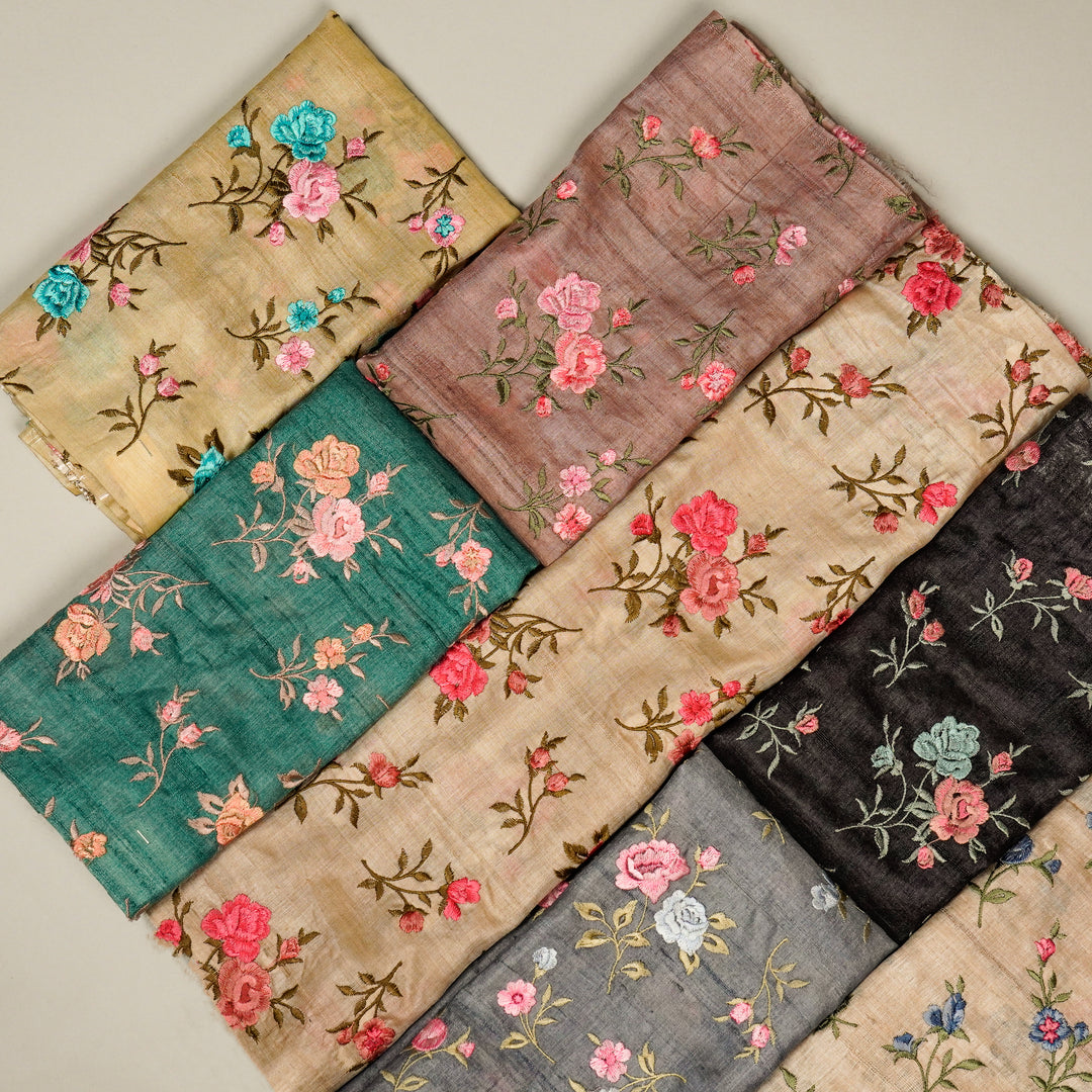 Floral Buta In Dense Setting on Tussar Silk