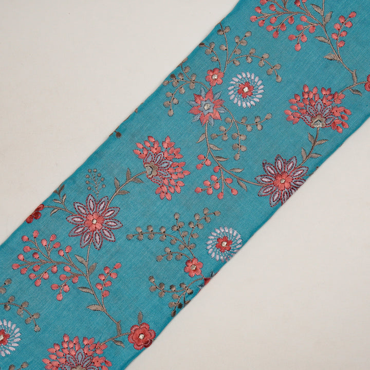 Shameera Jaal on Light Blue Munga Silk Embroidered Fabric
