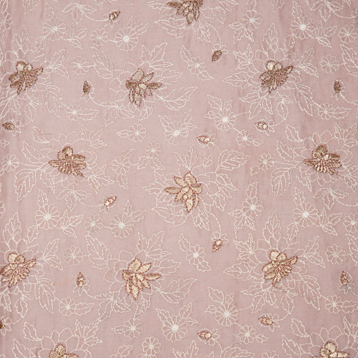 Sreeja Jaal on Dusky Mauve Silk Chanderi Embroidered Fabric