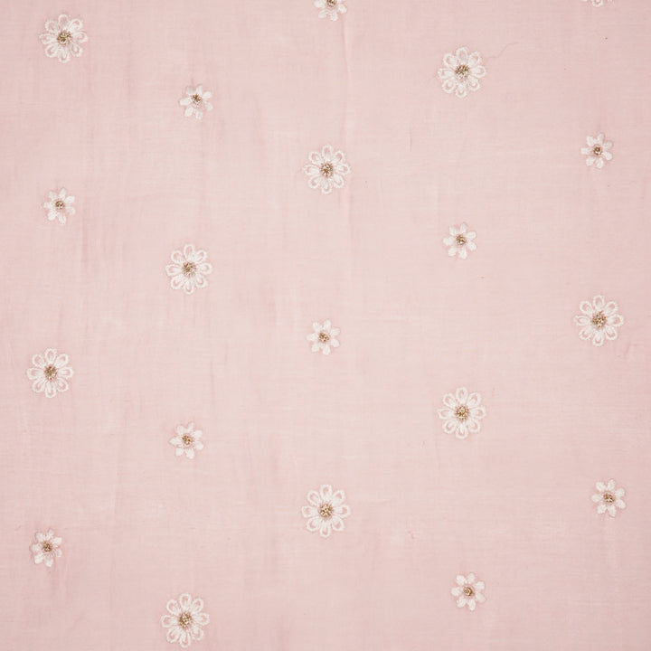 Zoey Buti on Pink Cotton Silk Embroidered Fabric