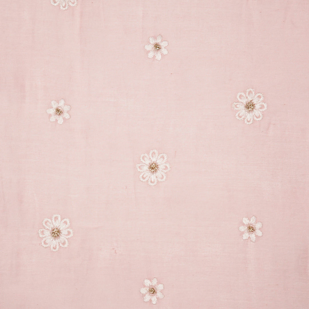 Zoey Buti on Pink Cotton Silk Embroidered Fabric