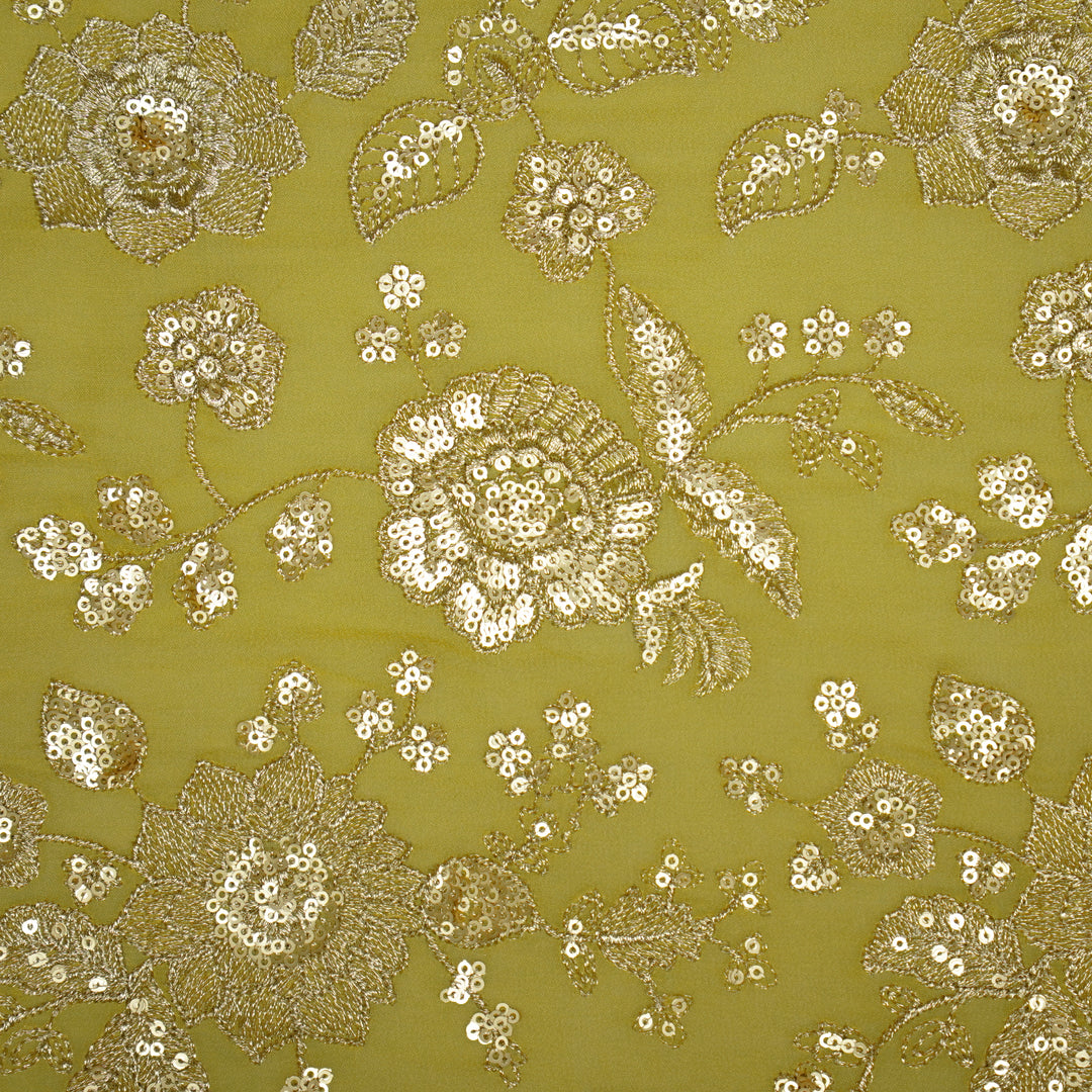 Deepti Sequins Jaal on Pale Yellow Silk Chanderi