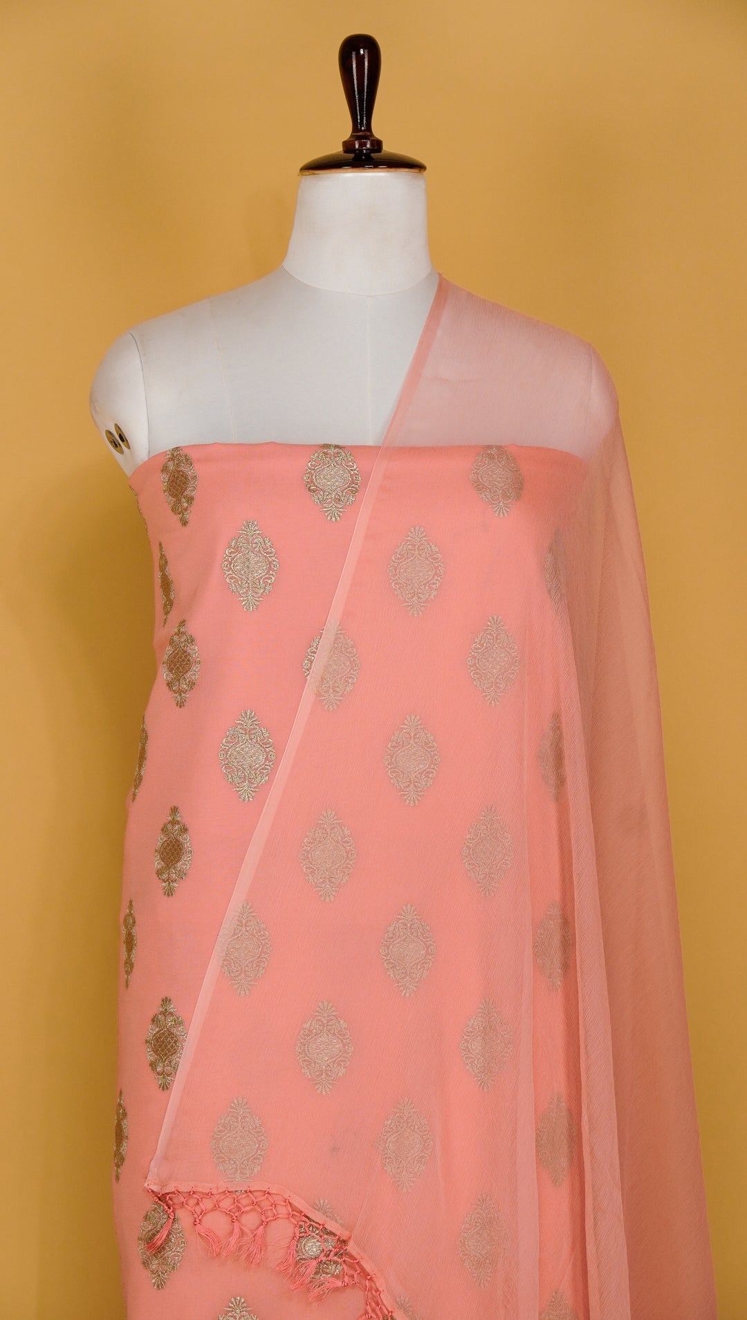 Gauhar Buta Suit fabric Set on Georgette (Unstitched)- Gajari