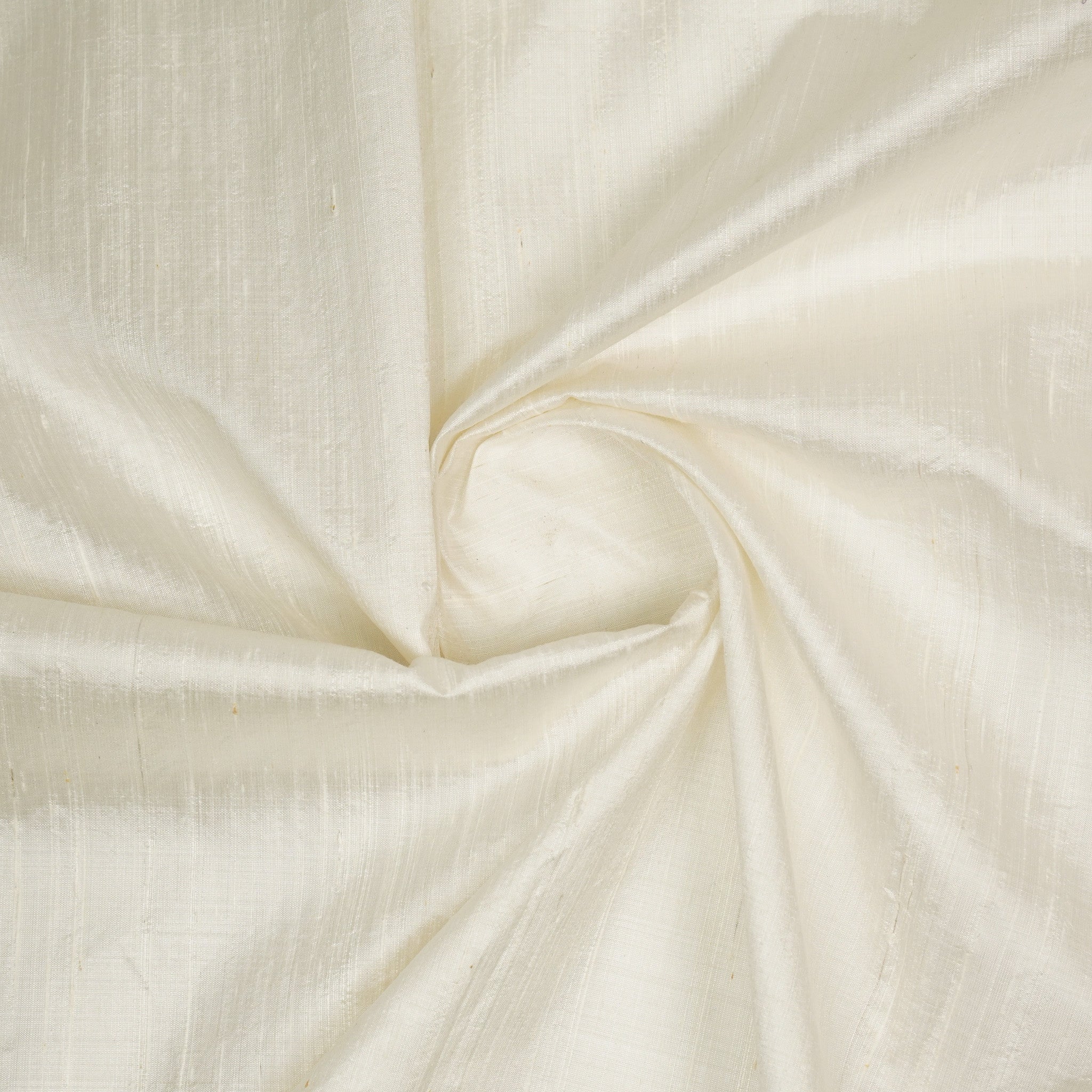 White - Pure Silk Plain Fabric 06