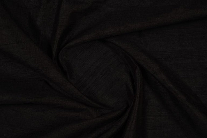 Black Plain Raw Silk- Zarinama