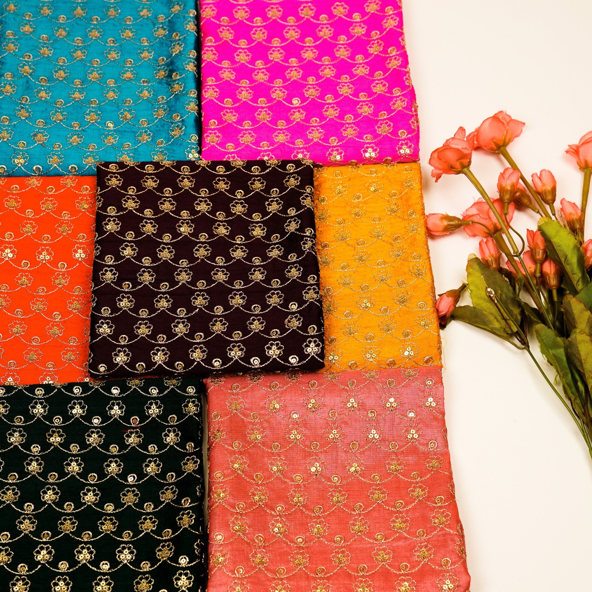 Varnika Jaal on  Raw Silk Embroidered