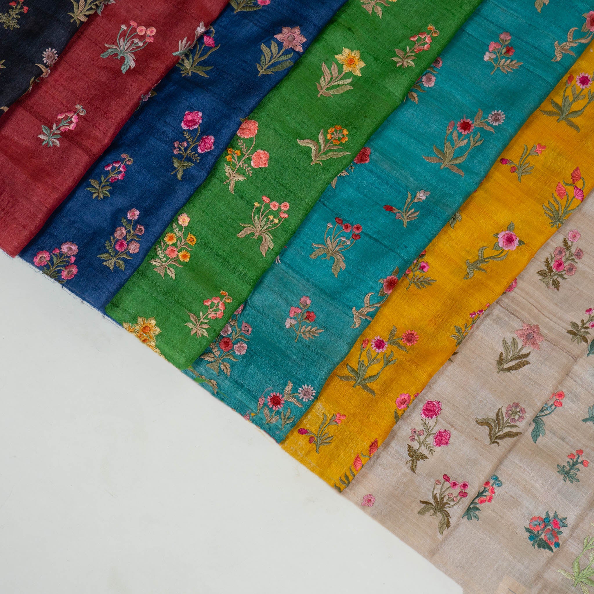Vasundhara Floral Butas On Tussar Silk