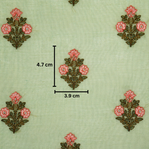 Rima Buti on Sage Green Cotton Silk Embroidered Fabric