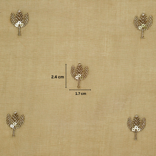 Sara Buti on Almond Tussar Chanderi Embroidered Fabric