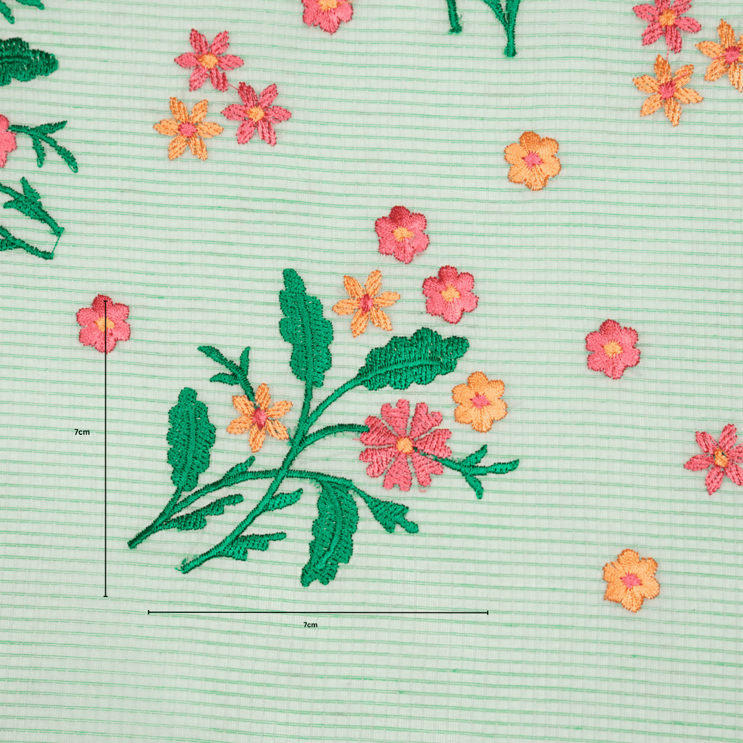 Nainika Buta on Aqua Green Munga Kota Embroidered Fabric