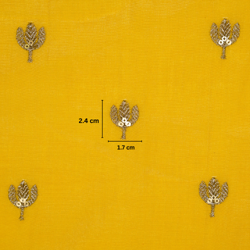 Sara Buti on Gold Tussar Chanderi Embroidered Fabric