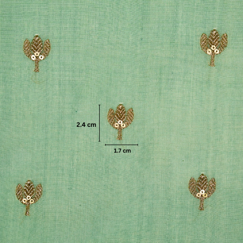 Sara Buti on Aqua Tussar Chanderi Embroidered Fabric