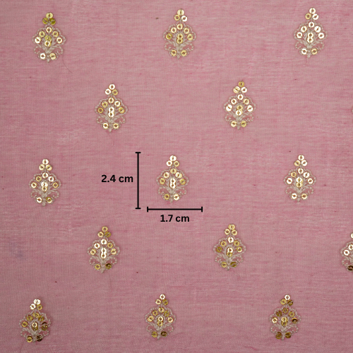Yasira Buti on Pink Cotton Silk Embroidered Fabric