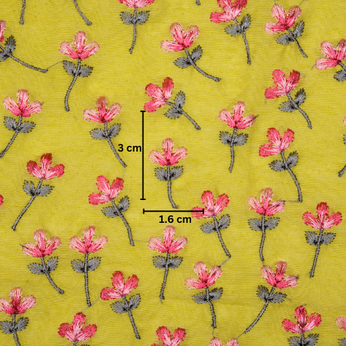 Varsha Buti on Gold Cotton Linen Embroidered Fabric