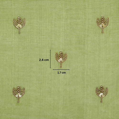 Sara Buti on Sea Green Tussar Chanderi Embroidered Fabric