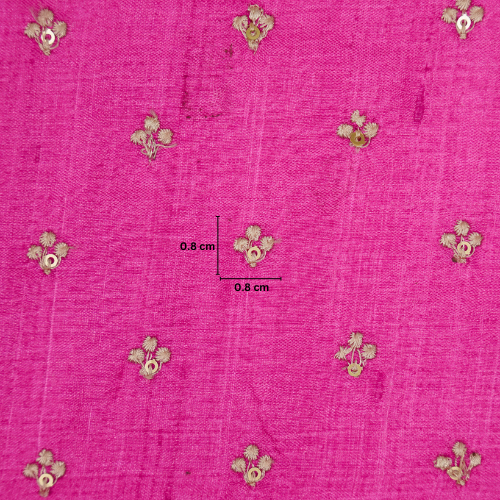 Anu Buti on Fuxia Tussar Silk  Embroidered Fabric