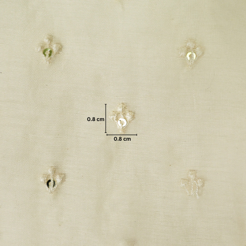 Bindu Buti on Cream Cotton Silk  Embroidered Fabric