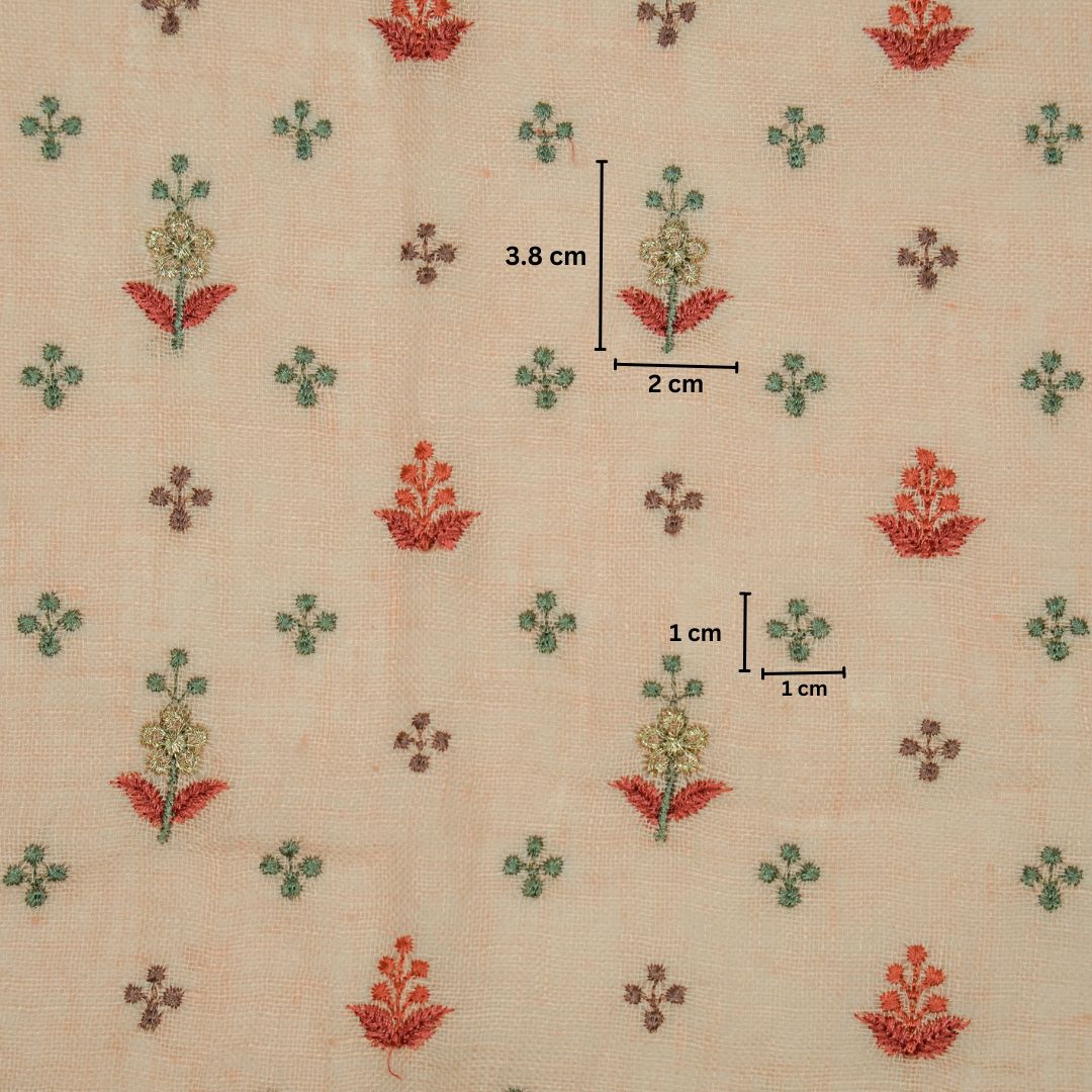 Rukhsana Buti on Light Peach Gauged Linen