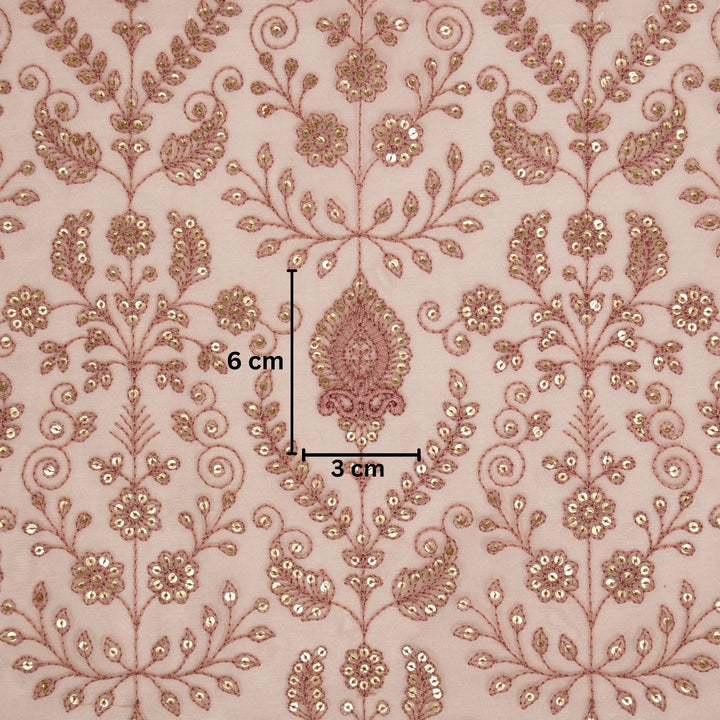 Aaditri Jaal on Blush Silk Organza Embroidered Fabric