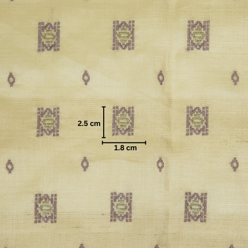 Nishan Buti On Natural Tussar Silk Embroidered Fabric