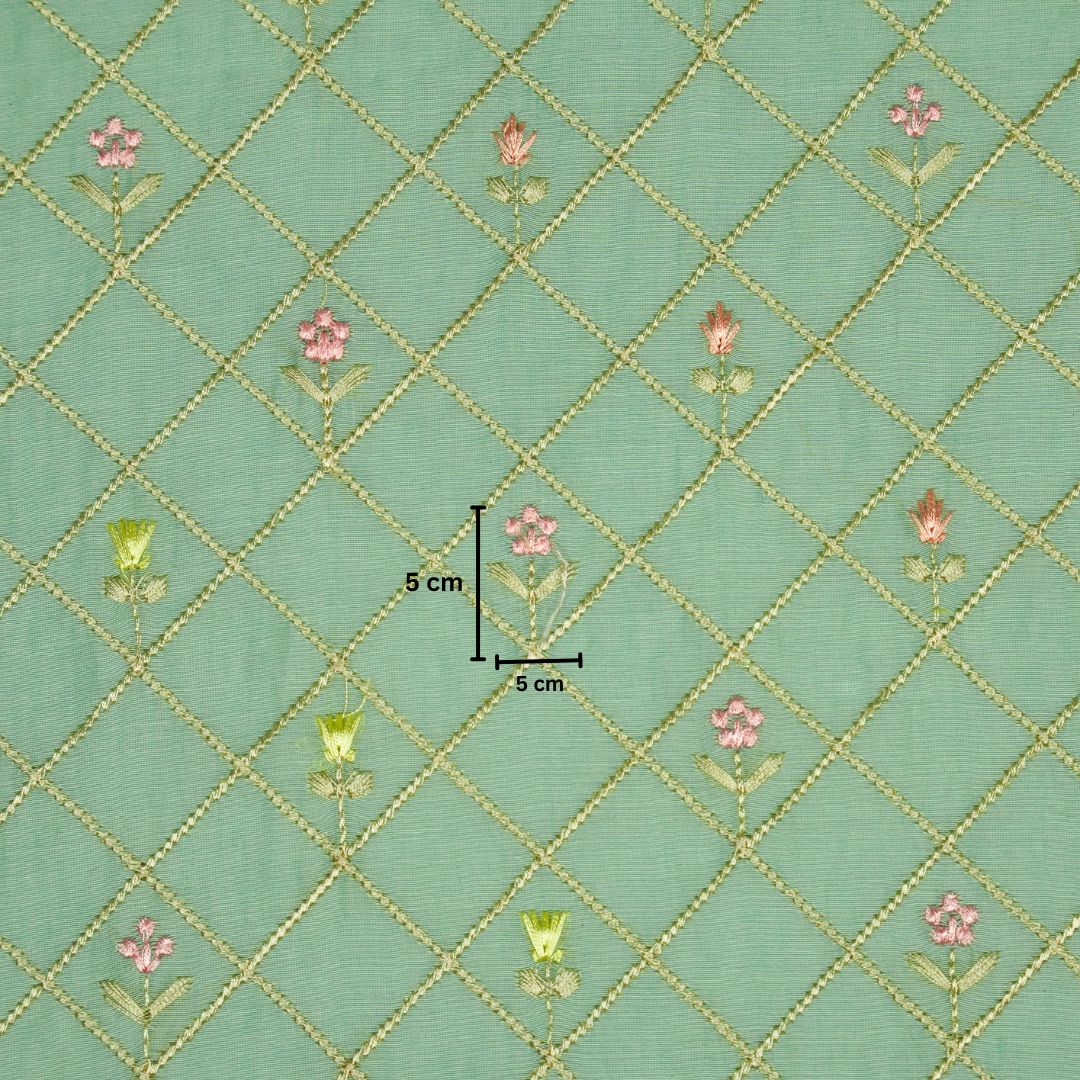 Interplay of several hues on Aqua Cotton Silk