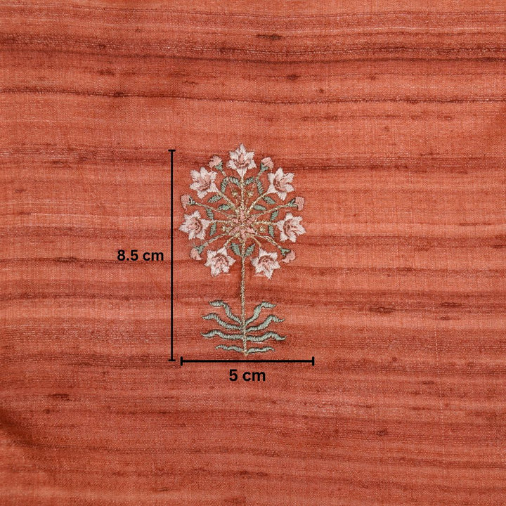 Jumki Style Buta on Red Rust Tussar Silk