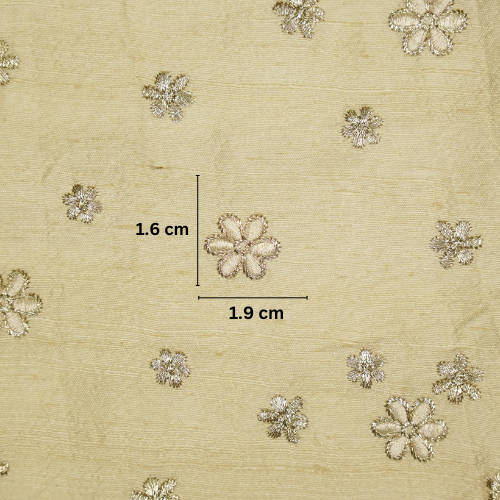 Afnan Buti on Cream Raw Silk Embroidered Fabric