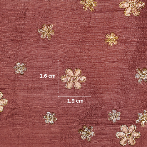 Afnan Buti on Onion Pink Raw Silk Embroidered Fabric