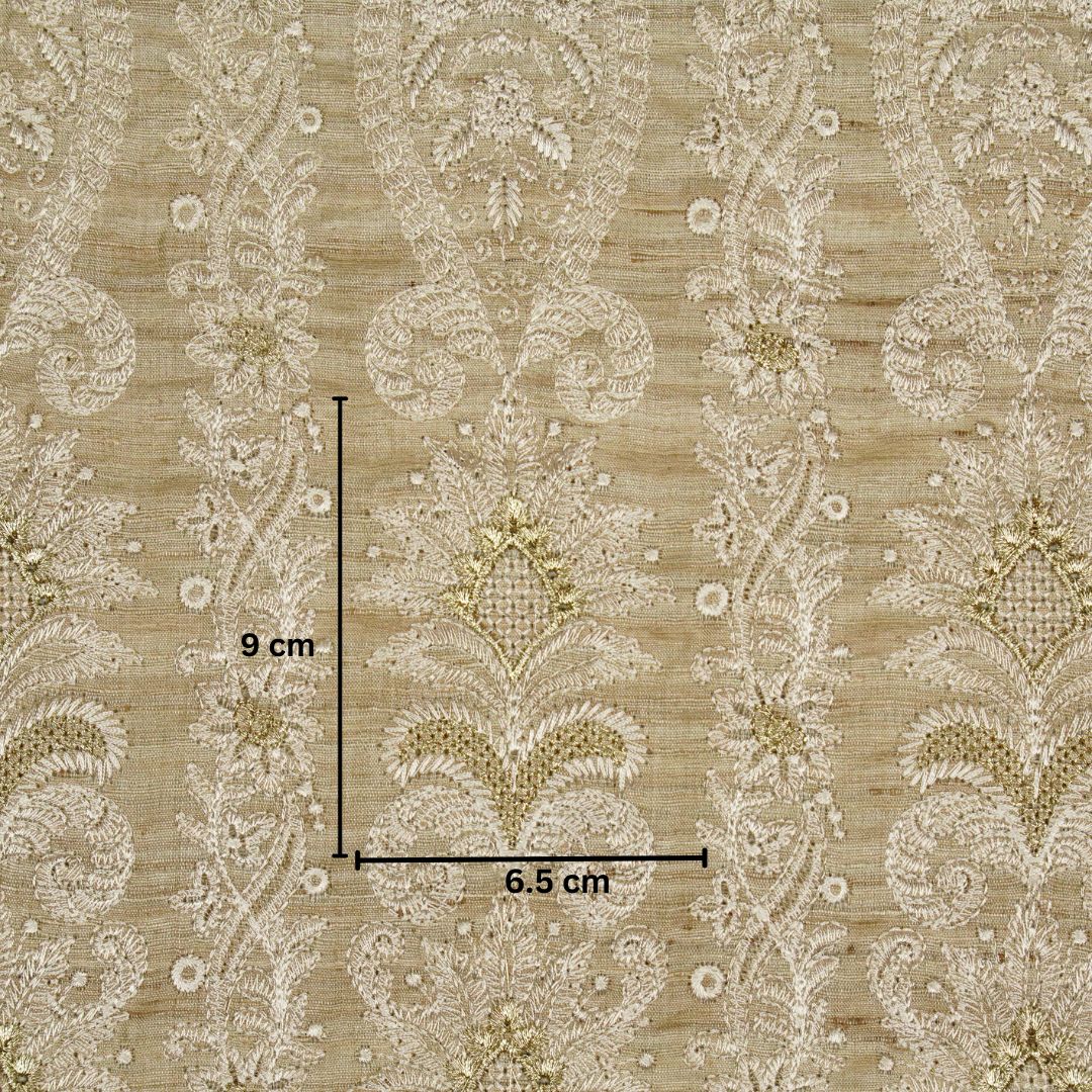 Shabnam Chikankari Style on Natural Tussar Silk