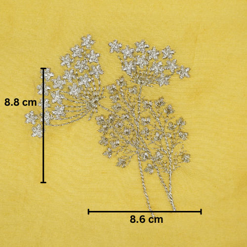 Baheera Buta on Gold Silk Chanderi Embroidered Fabric