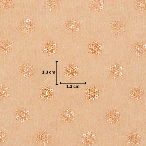 Nihar Buti on Light Peach Cotton Silk Embroidered Fabric