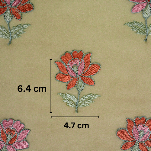 Kalini Buta on Light Mouse Semi Georgette Embroidered Fabric