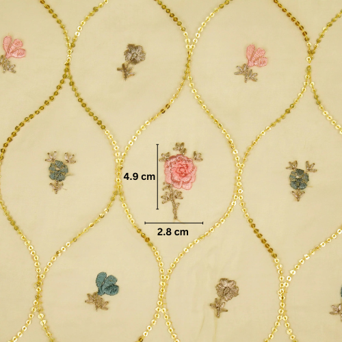 Rosha Jaal On Lemon Semi Organza