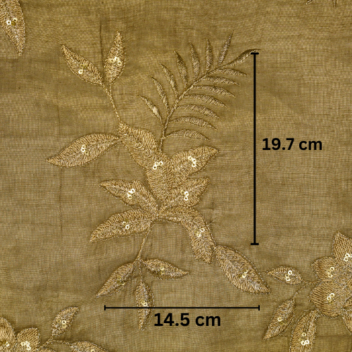 Pallavi Buta on Mouse Tissue Embroidered Fabric