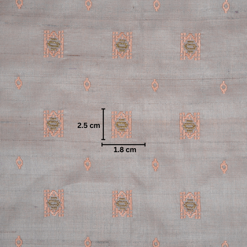 Nishan Buti On Mauve Tussar Silk Embroidered Fabric