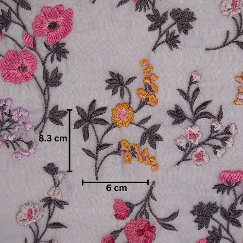 Nasma Jaal on Deep Mauve Cotton Silk Embroidered Fabric