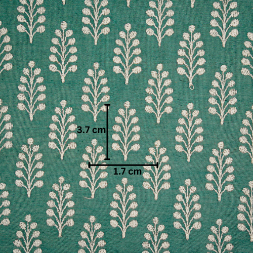 Vanika Buti on Teal Silk Chanderi Embroidered Fabric