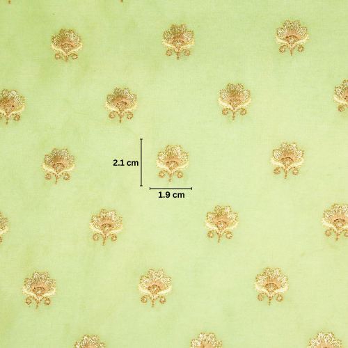 Hemika Buti on Light Pista Silk Chanderi Embroidered Fabric