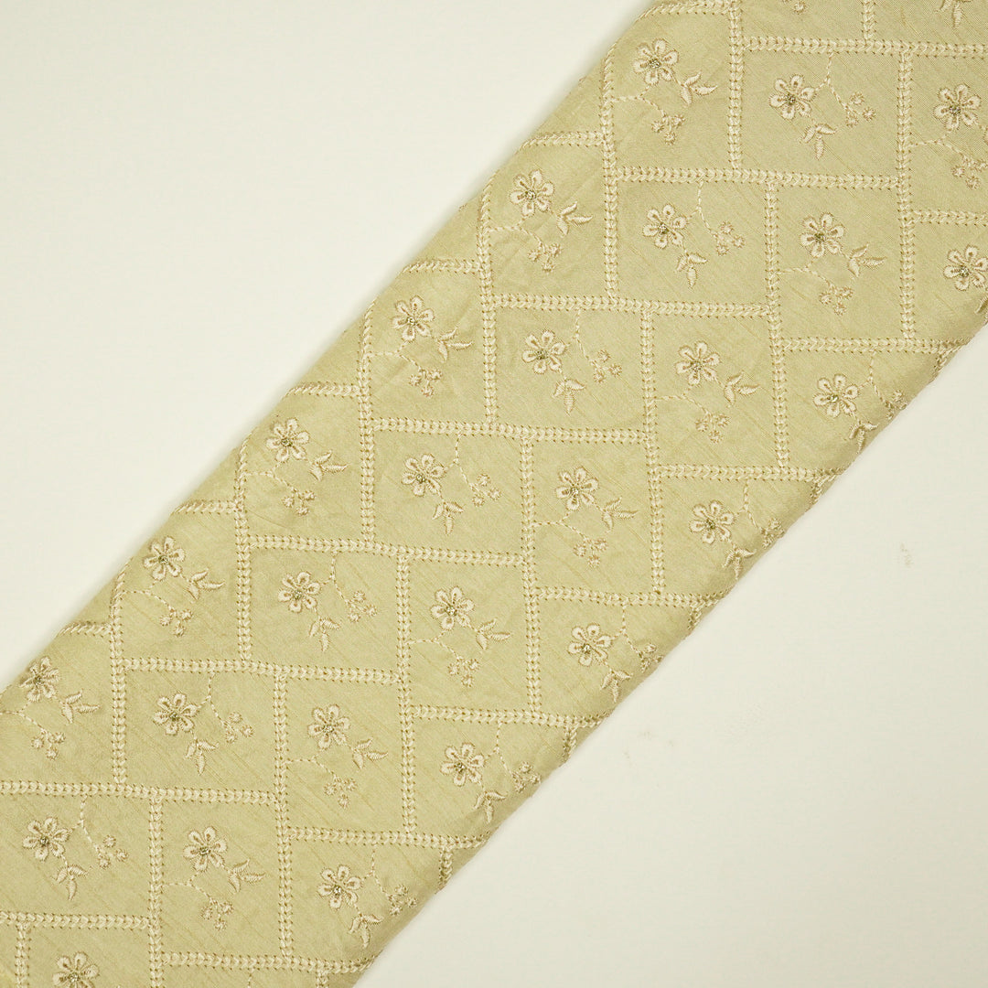 Gulzar Jaal on Cream Dola Silk Embroidered Fabric