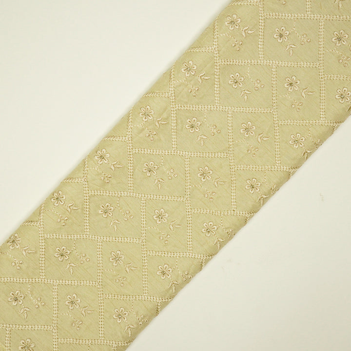 Gulzar Jaal on Cream Dola Silk Embroidered Fabric