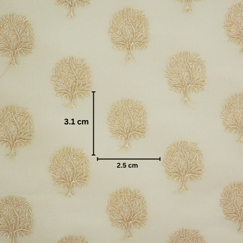 Dhara Buti on Ivory Semi Georgette Embroidered