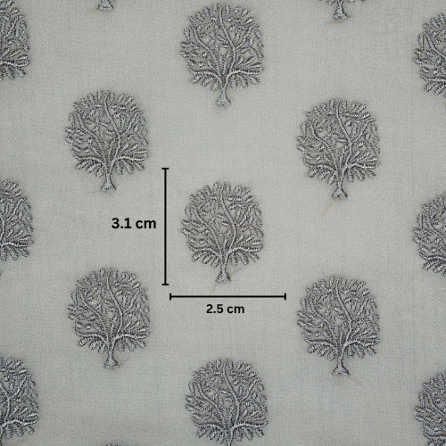 Dhara Buti on Slate/Grey Semi Georgette Embroidered