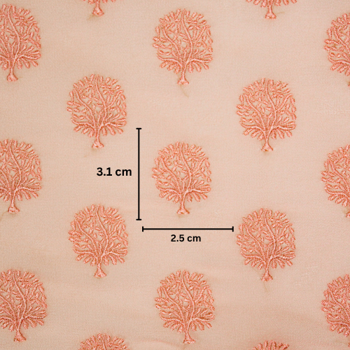 Dhara Buti on Light/Gajari Semi Georgette Embroidered