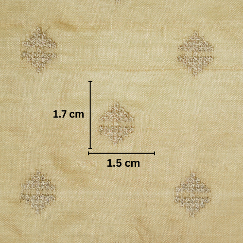Naqsh Buti on Cream Raw Silk Embroidered Fabric