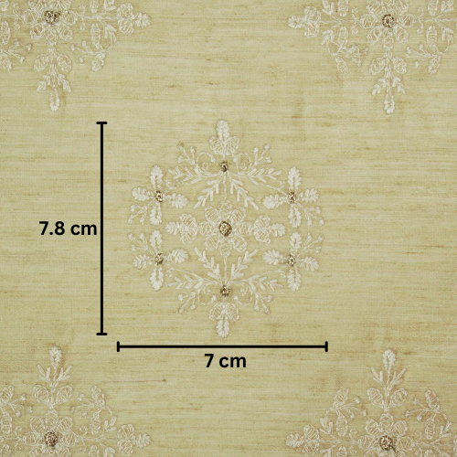 Raima Buta on Natural Munga Silk Embroidered Fabric