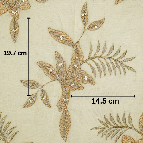 Pallavi Buta on Natural Tissue Embroidered Fabric