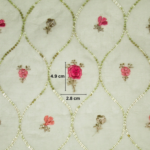 Rosha Jaal On Moss Green Semi Organza