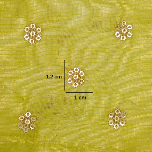 Sona Buti on Lemon Tissue Embroidered Fabric
