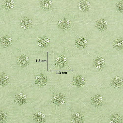 Nihar Buti on Mint Green Cotton Silk Embroidered Fabric