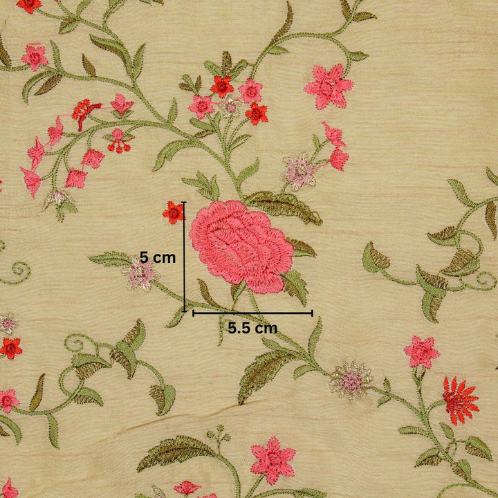 Namita Jaal on Beige Semi Raw Silk Embroidered Fabric